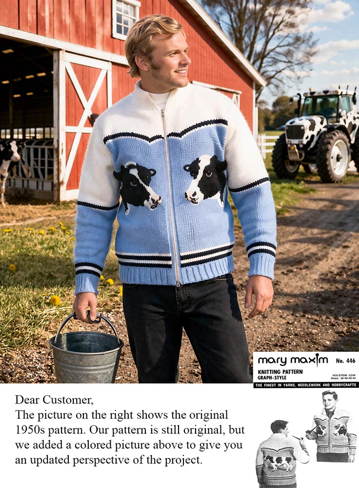 Holstein Cow Cardigan Pattern – Mary Maxim