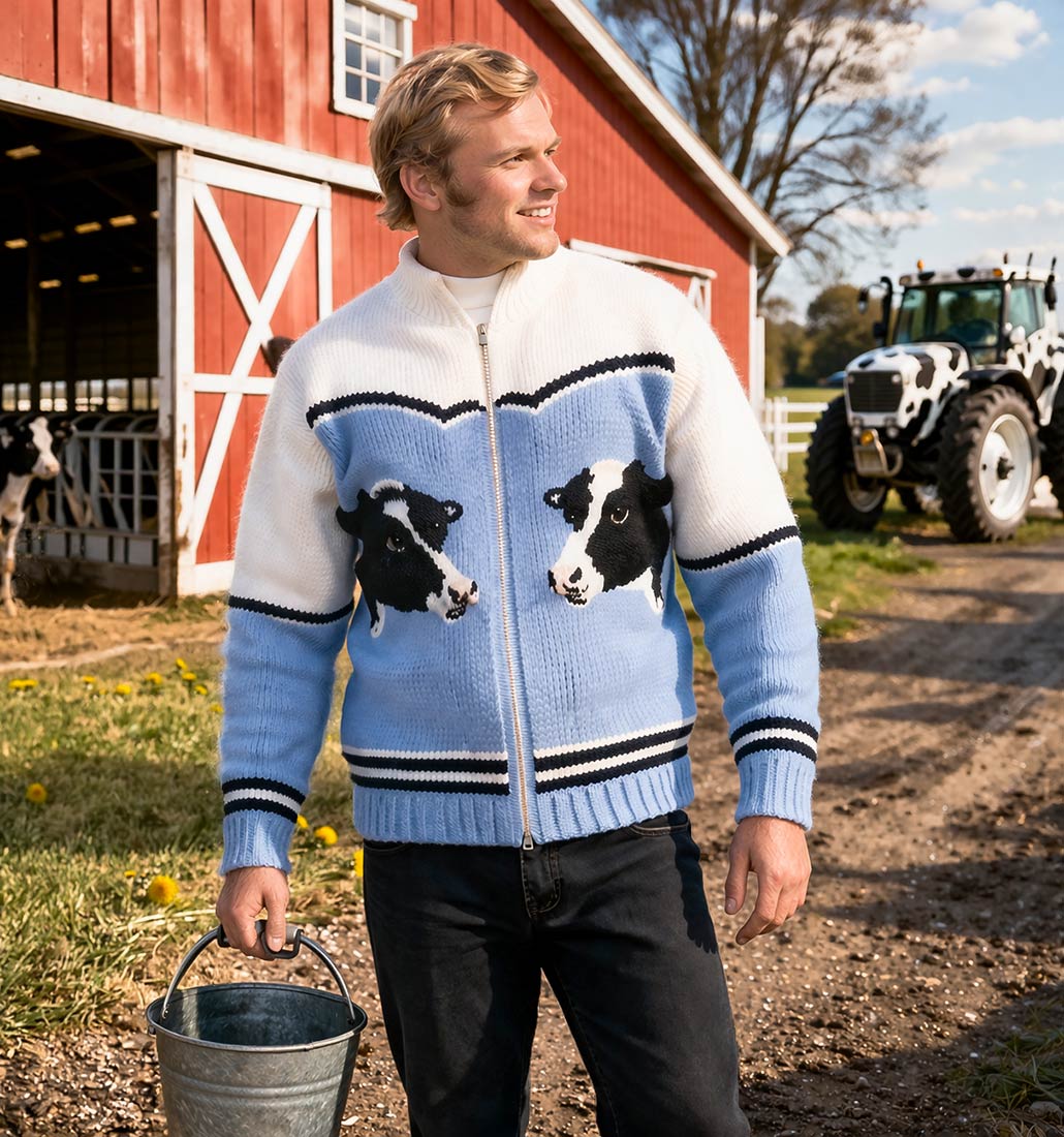 Holstein Cow Cardigan Pattern – Mary Maxim