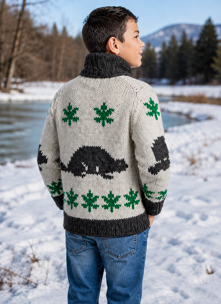 Modèle de cardigan castor canadien