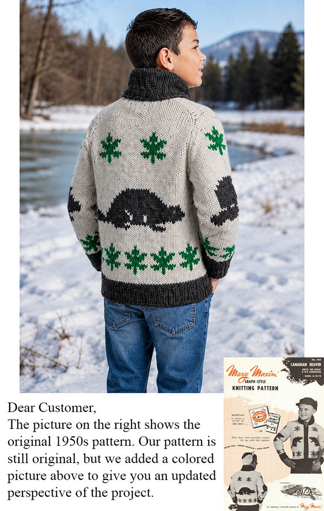 Patrón de cárdigan de castor canadiense