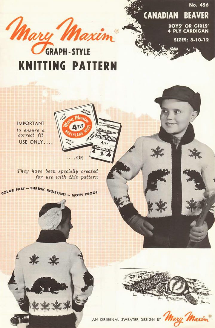 Canadian Beaver Cardigan Pattern – Mary Maxim