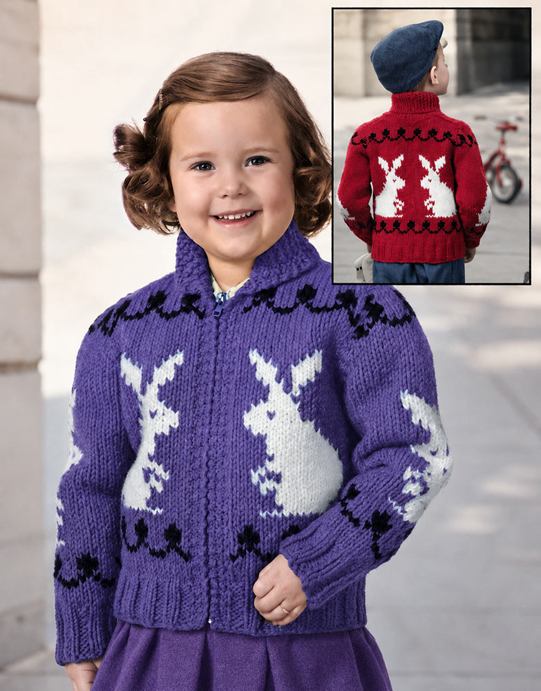 Bunny Cardigan Pattern – Mary Maxim