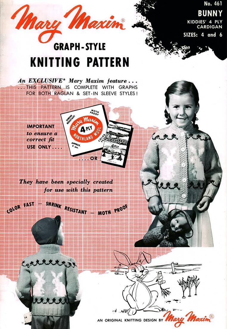 Bunny Cardigan Pattern – Mary Maxim