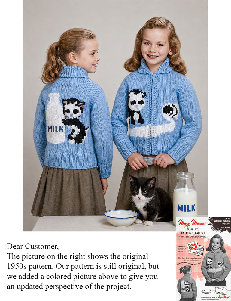 Patrón de cardigan gatito en la leche