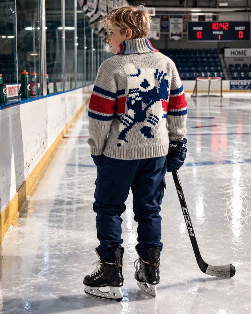 Adult's Hockey Cardigan Knit Pattern | Mary Maxim
