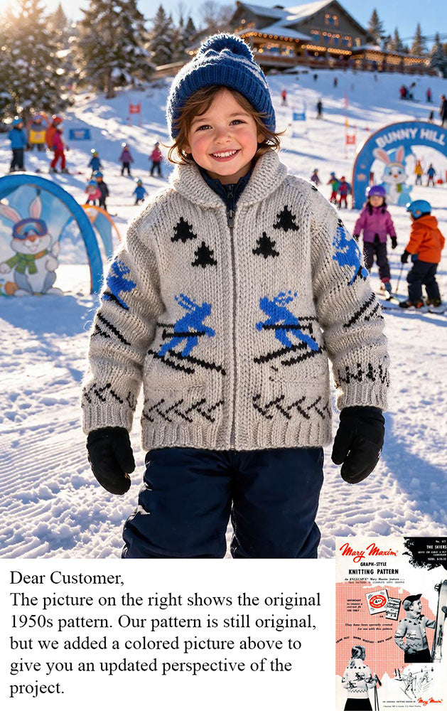 Patron de cardigan de skieurs pour enfants