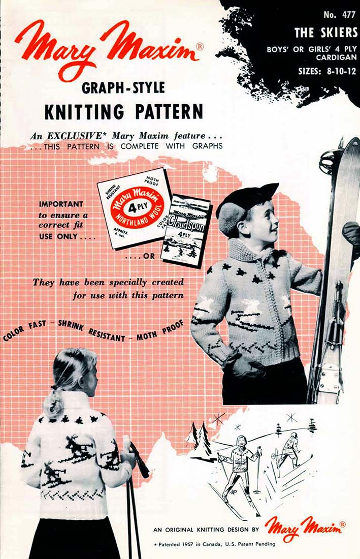 Children's Skiers Cardigan Pattern – Mary Maxim