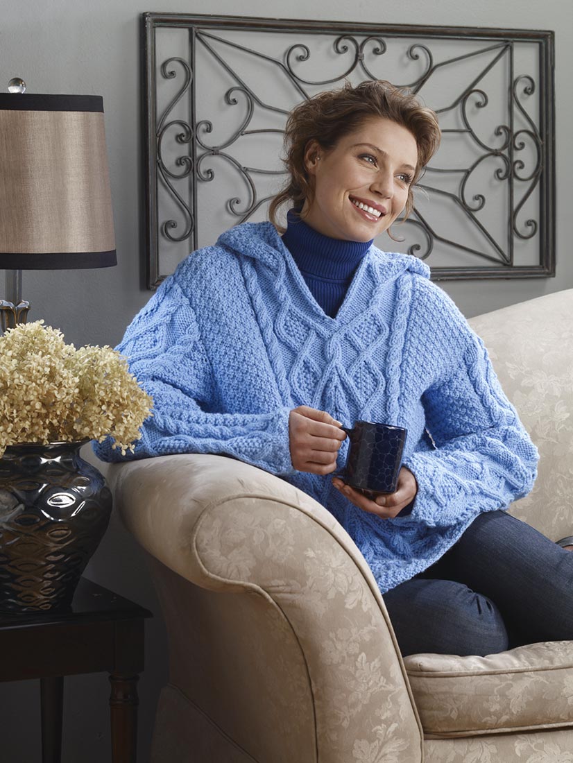Cabled Hoodie Pattern – Mary Maxim