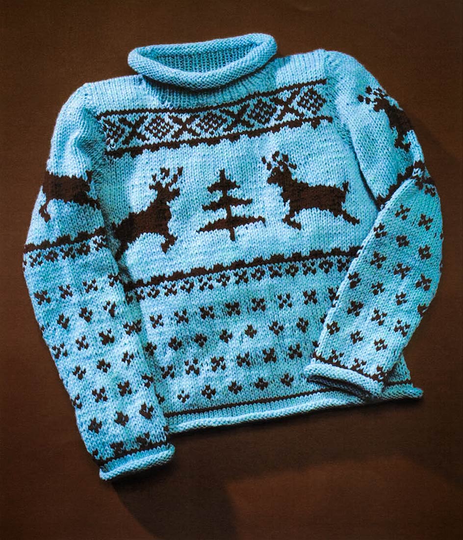 Deer Pullover Pattern – Mary Maxim