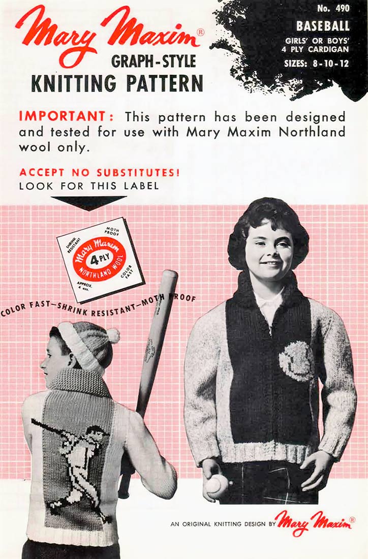Baseball Cardigan Pattern – Mary Maxim