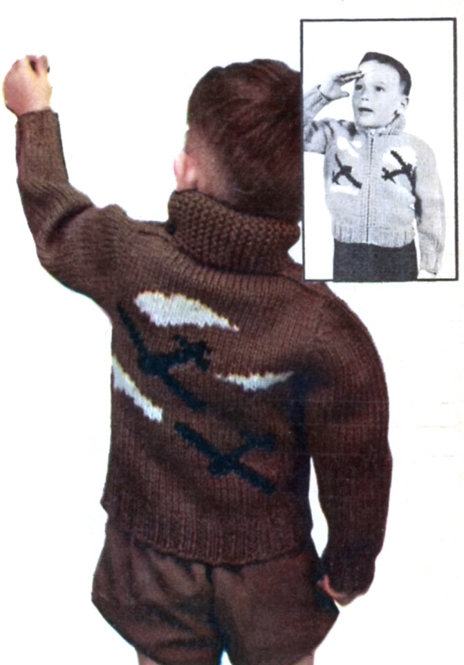Aeroplane Cardigan Pattern – Mary Maxim