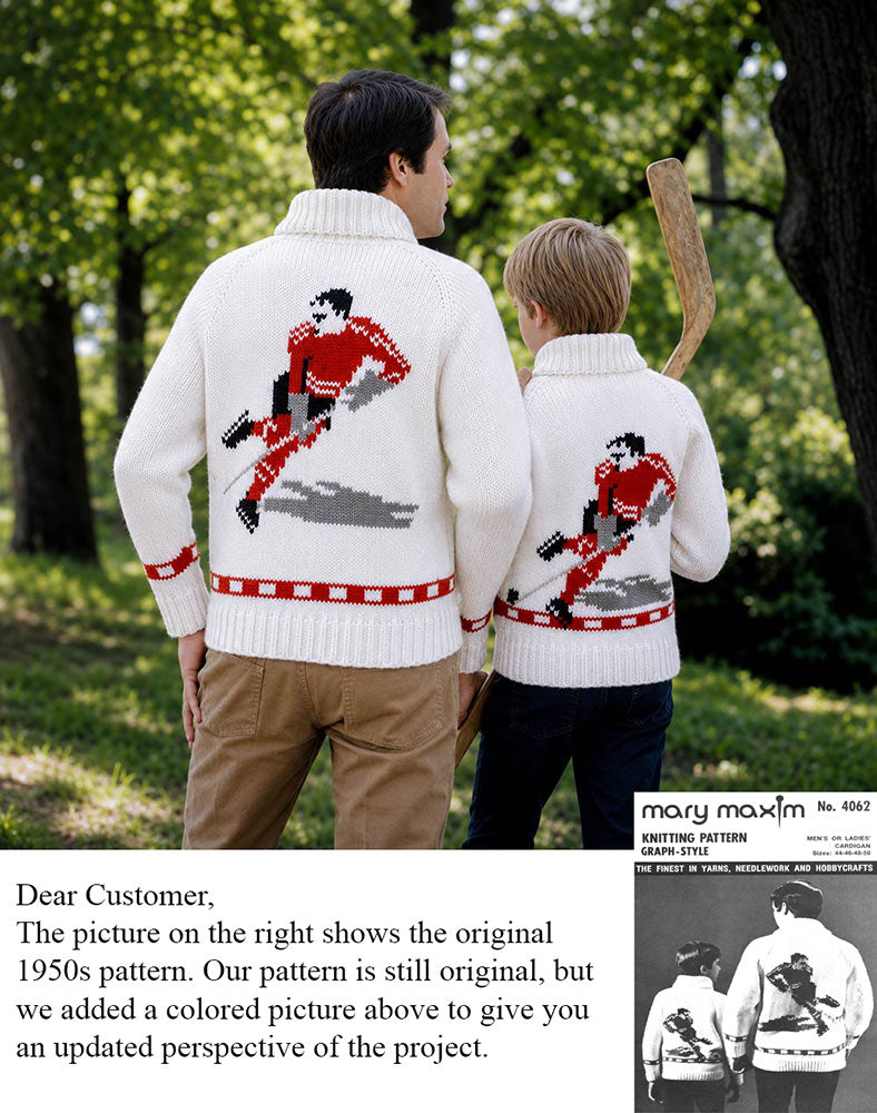 Patrón de cárdigan de hockey para hombre o mujer