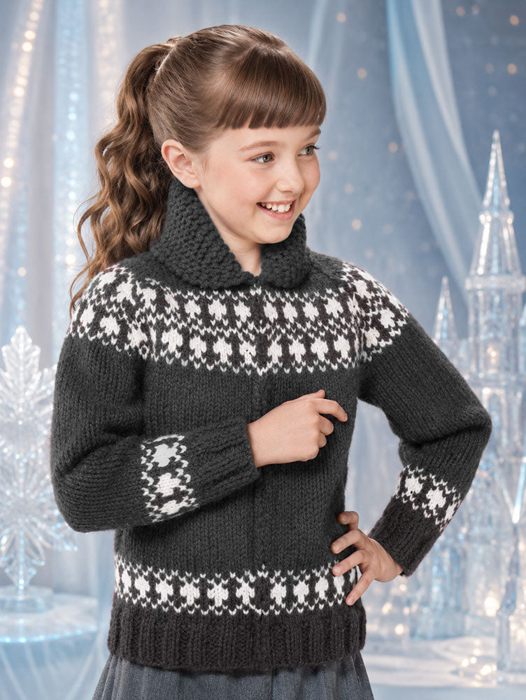 Patrón de suéter Snowrena para niña o niño