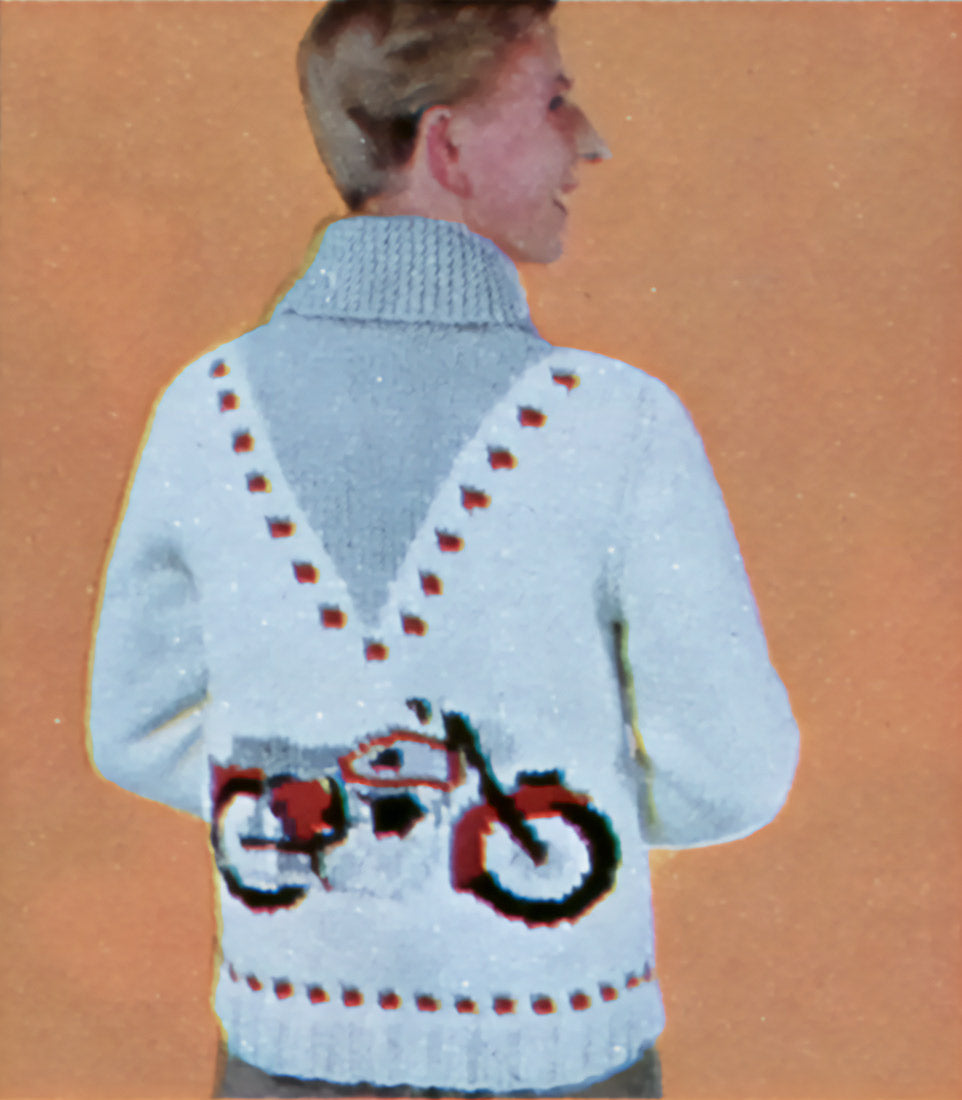 Ladies' or Youth Motorcycle or Scooter Cardigan Pattern