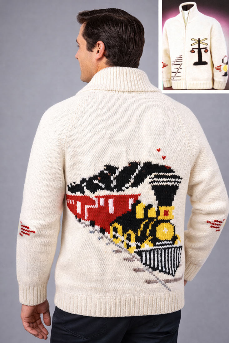 Frontier Train Cardigan Pattern – Mary Maxim