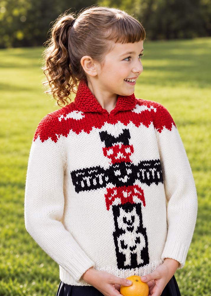 Totem Pole Cardigan Pattern – Mary Maxim