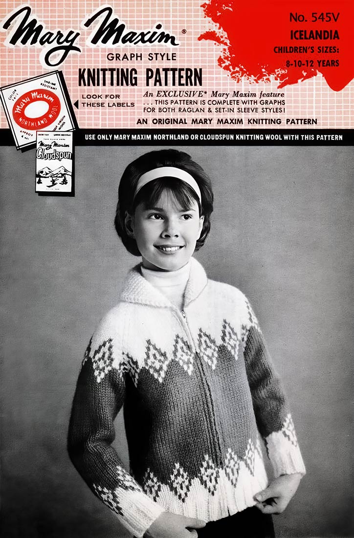 Icelandia Cardigan Pattern – Mary Maxim