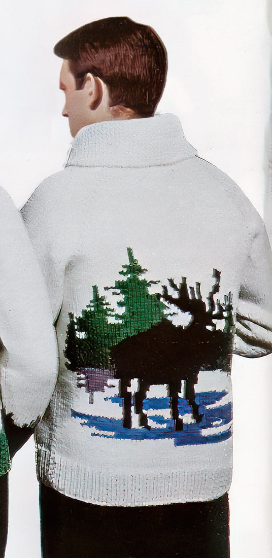 Moose Cardigan Pattern – Mary Maxim - Main Image