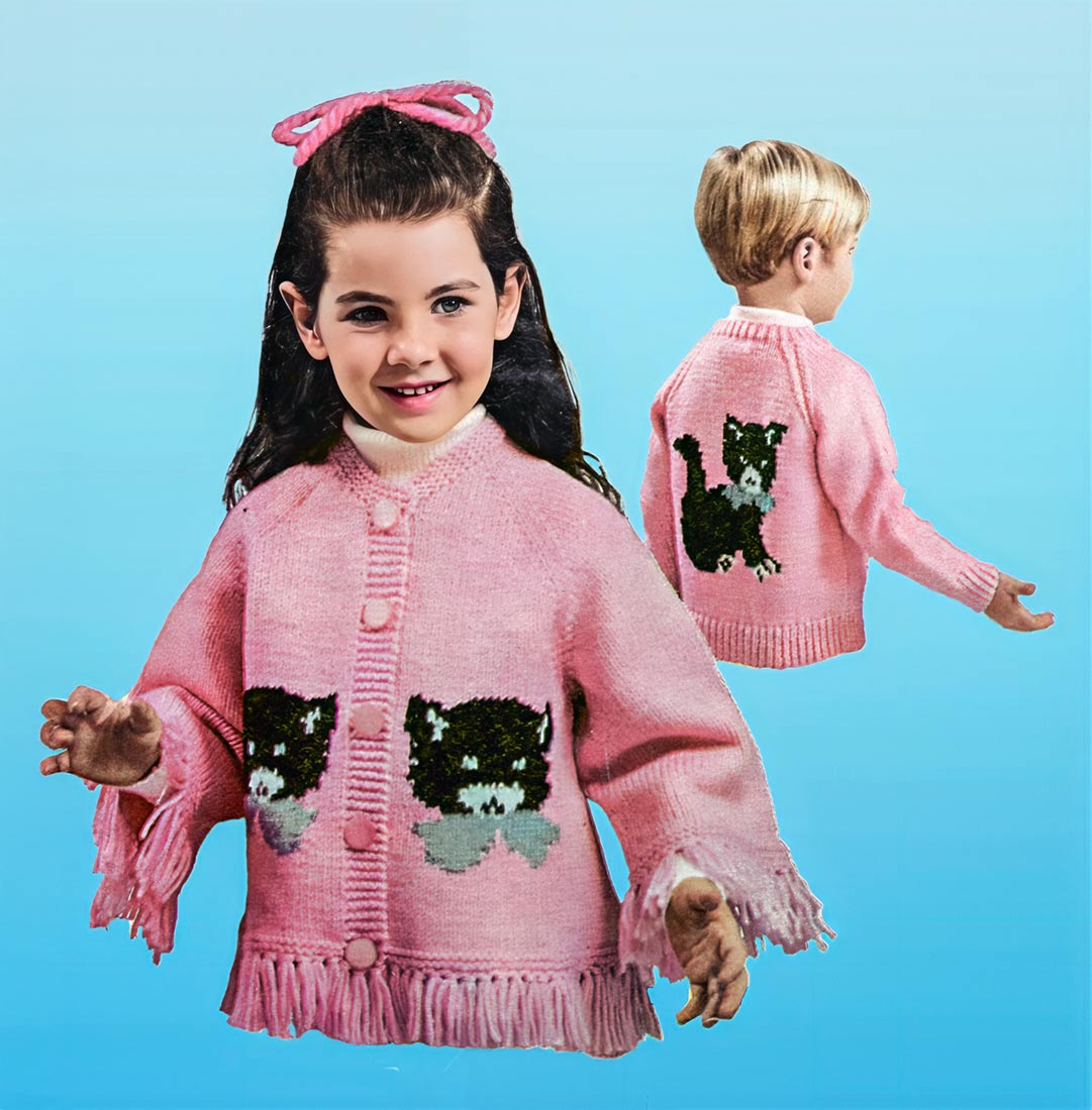 Kitten Cardigan Pattern – Mary Maxim