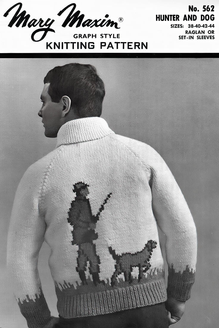 Hunter and Dog Cardigan Pattern – Mary Maxim