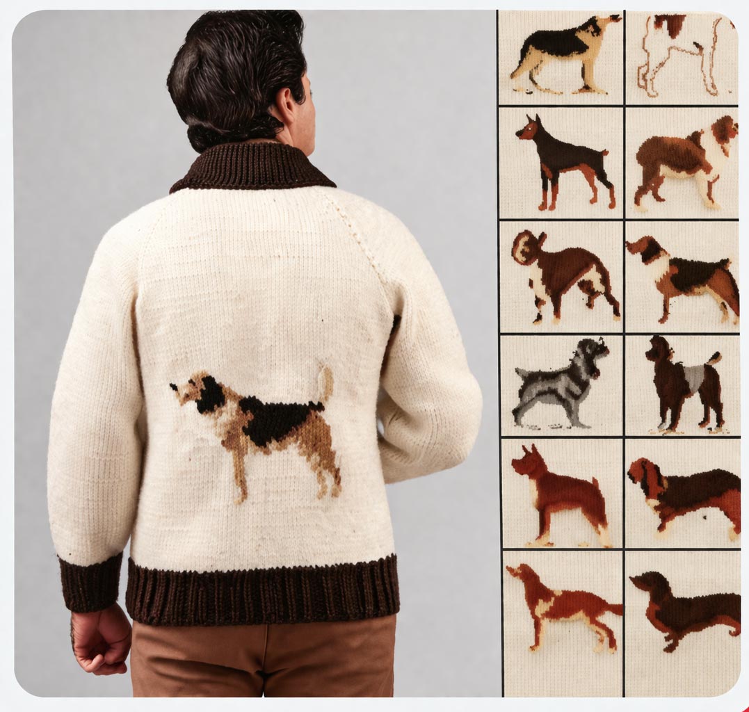 Ladies' or Youth's Dog Cardigan Pattern