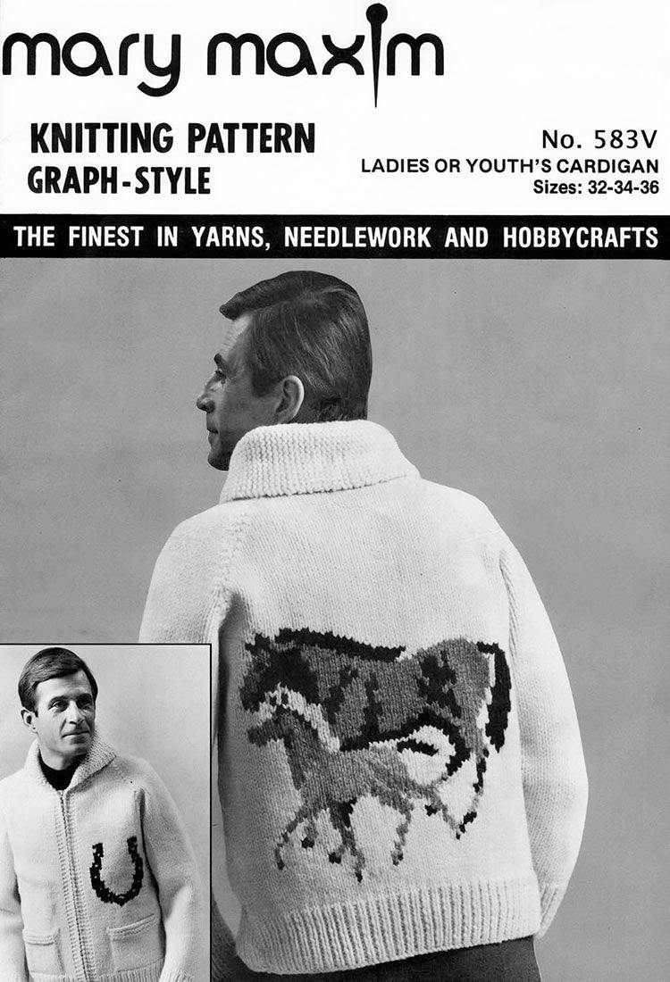 Mare and Foal Ladies' or Youth Cardigan Pattern – Mary Maxim