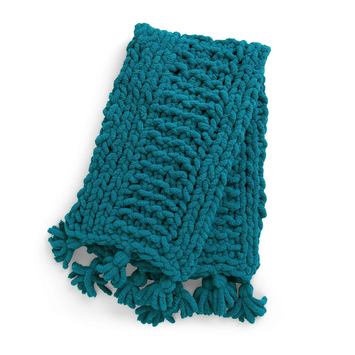 Free Bernat Extra Thick Garter Stripes Knit Blanket Pattern
