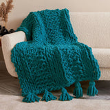 Free Bernat Extra Thick Garter Stripes Knit Blanket Pattern