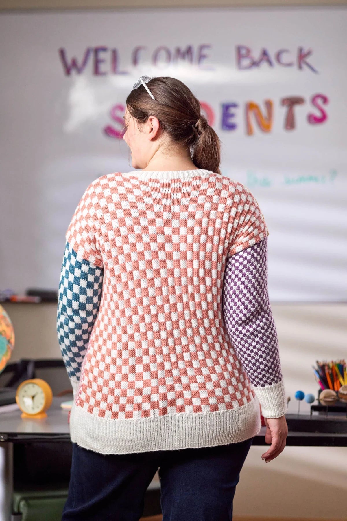Free Mixed Checks Cardigan Pattern