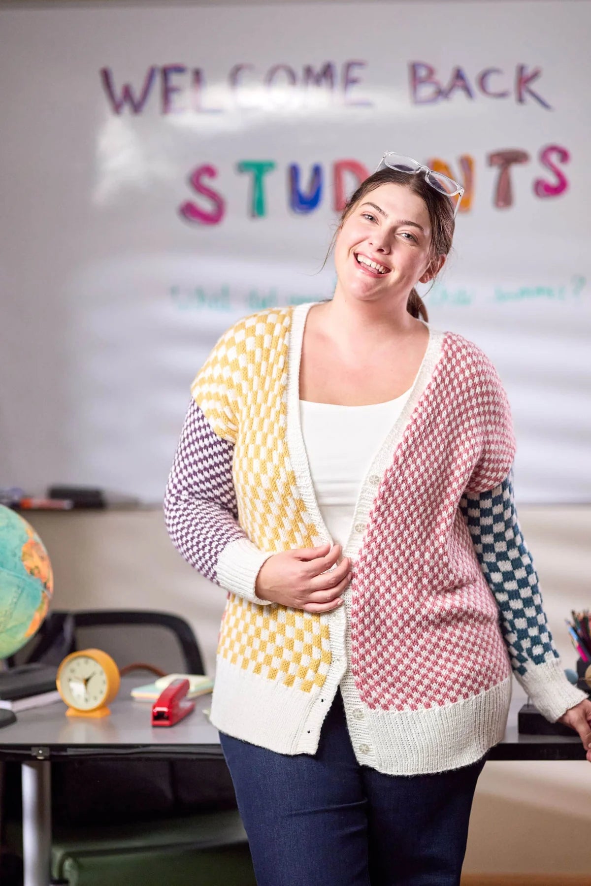 Free Mixed Checks Cardigan Pattern