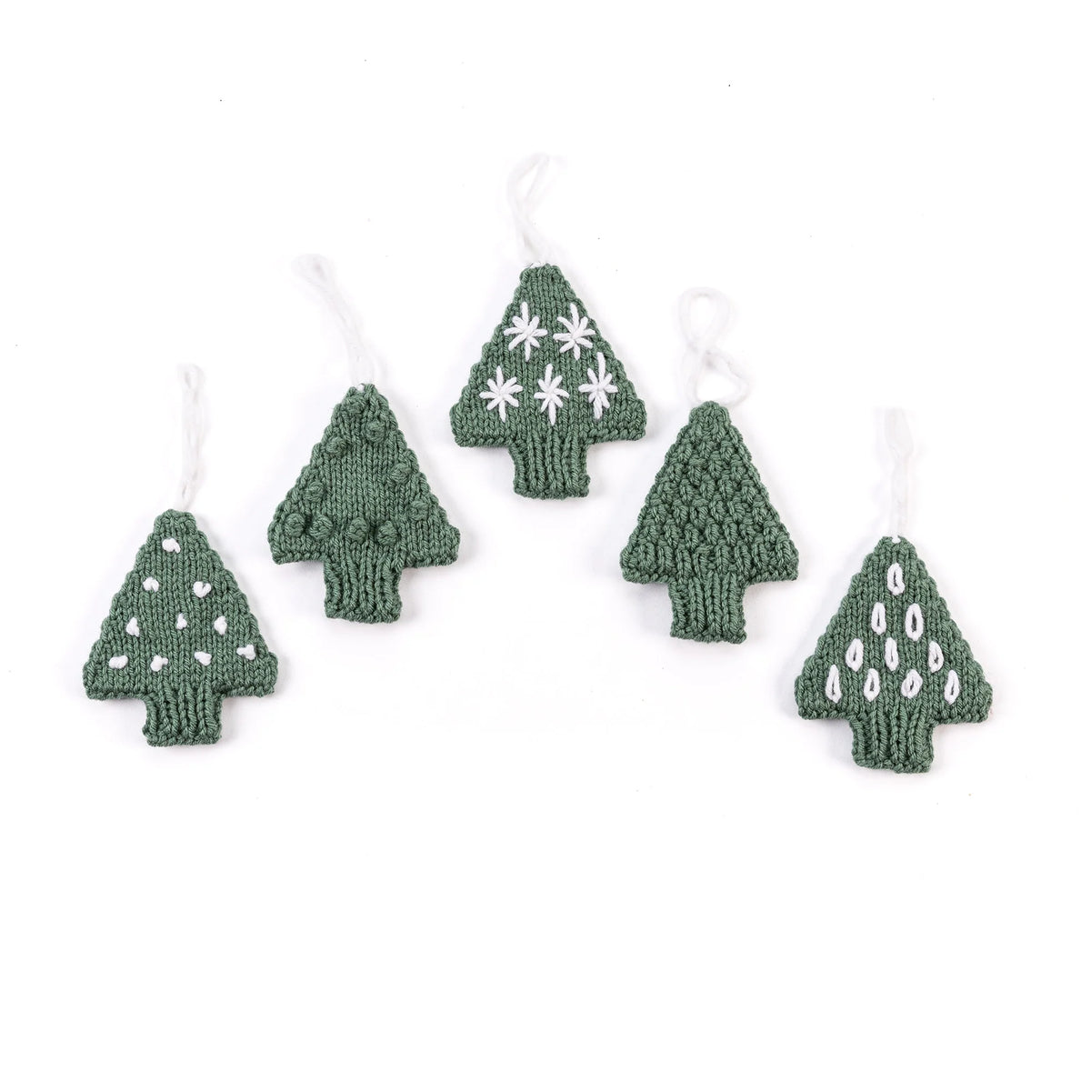 Free Caron Knit Tree Ornaments Pattern