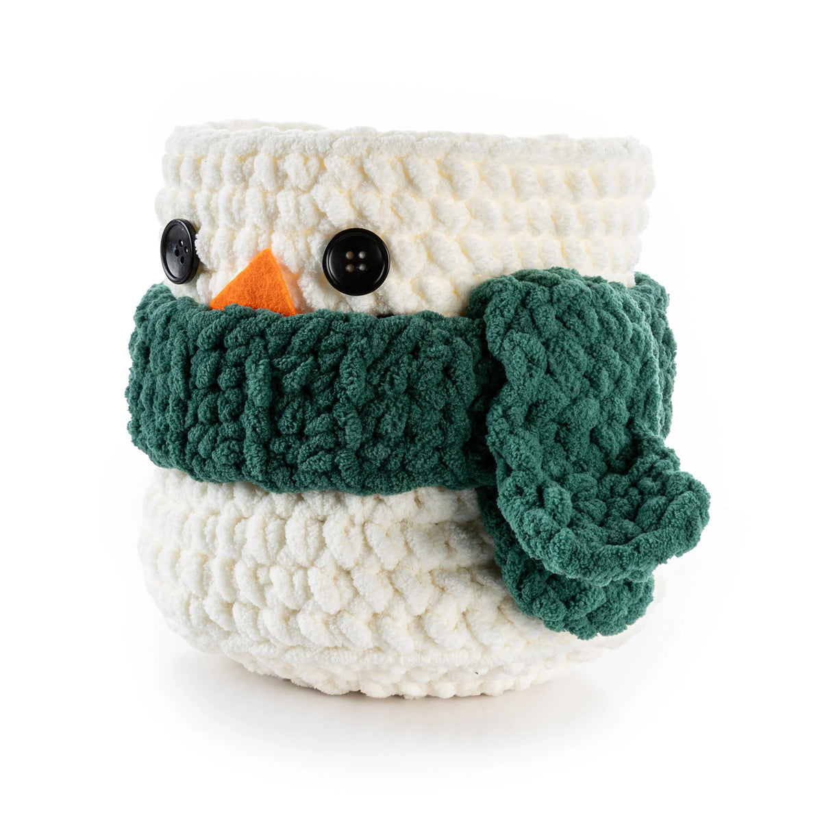 Free Bernat Crochet Snowman Basket Pattern