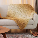 Free Bernat Woven Shift Table Knit Blanket Pattern