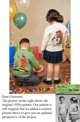 Patrón de cárdigan de circo para niña o niño