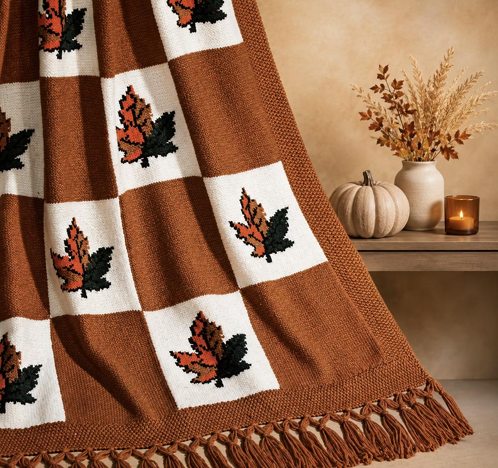 Maple Leaves Afghan Pattern
