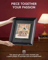 Golden Autumn Carousel Shaped Wooden Jigsaw Puzzle