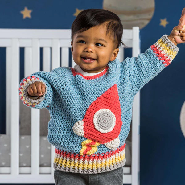 Free Bernat Crochet Rocket Sweater Pattern – Mary Maxim Free Bernat Crochet Rocket Sweater Pattern – Mary Maxim