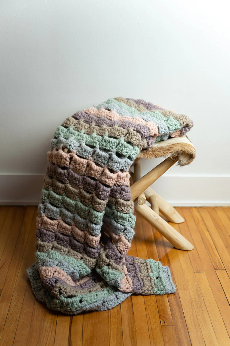Free Barella Striped Blanket (Crochet) Pattern