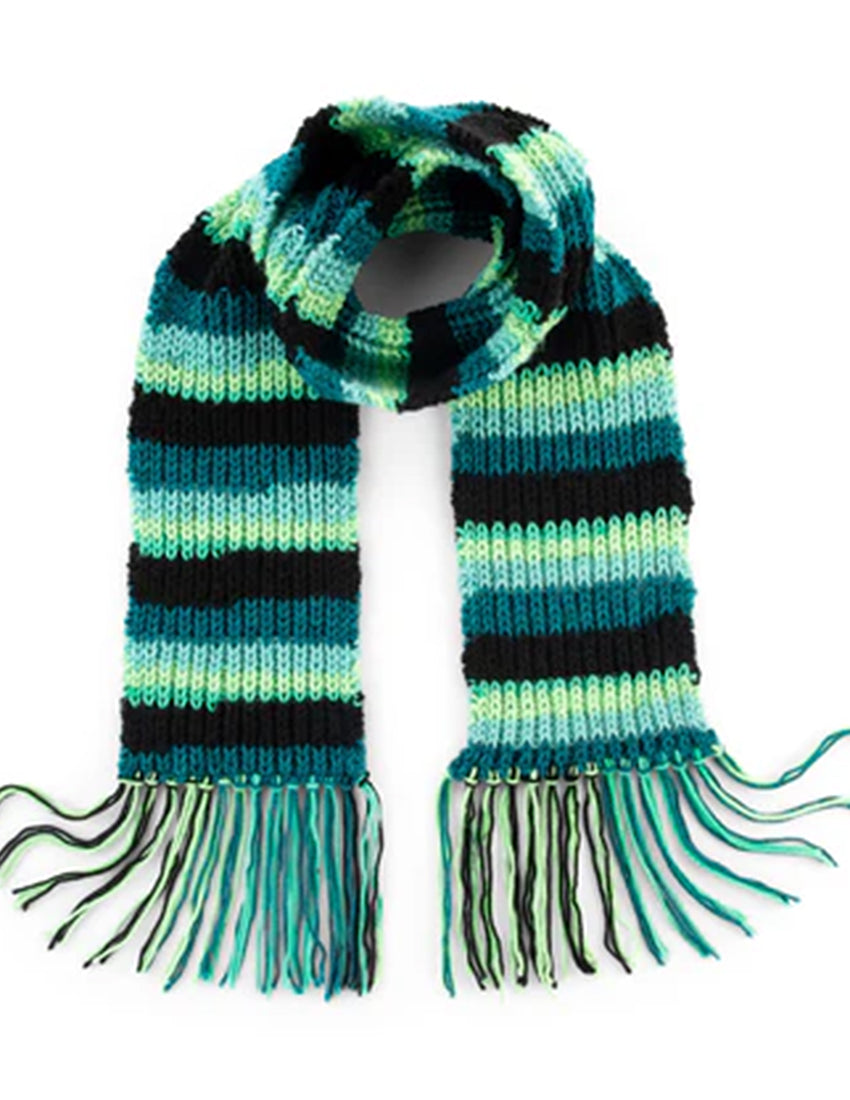 Free Striped As You Go Shaker Knit Scarf Pattern
