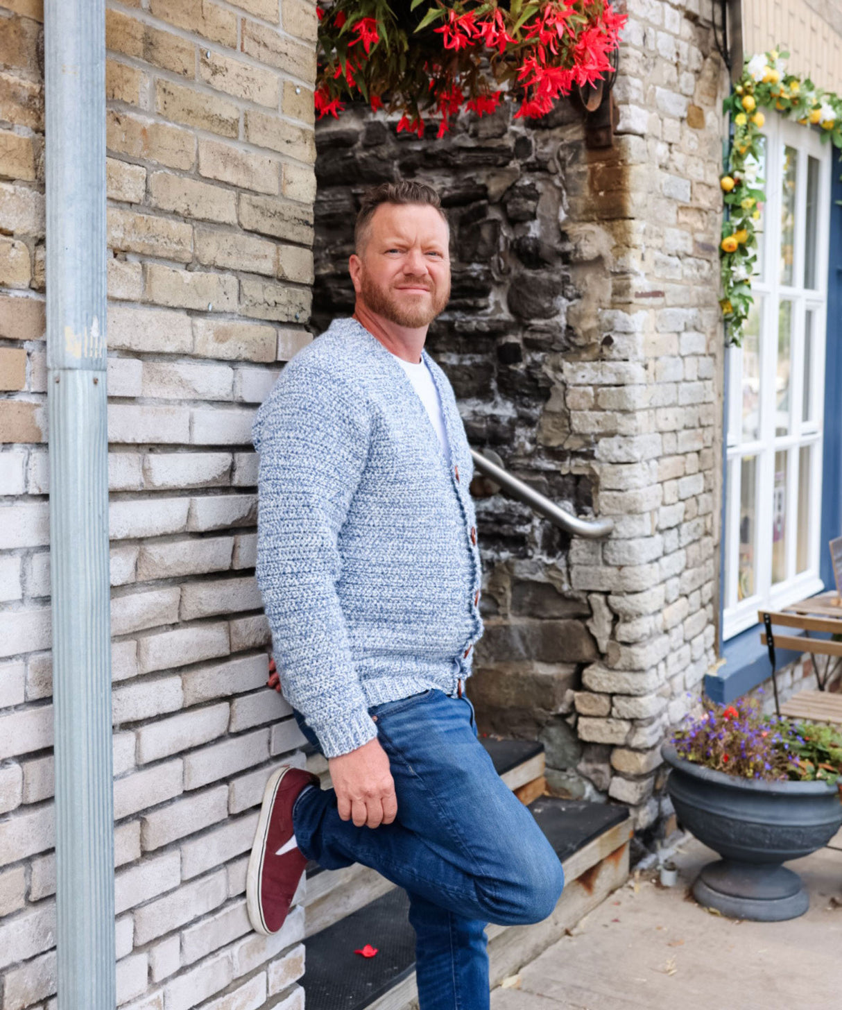 Cobblestone Men's Crochet Cardigan