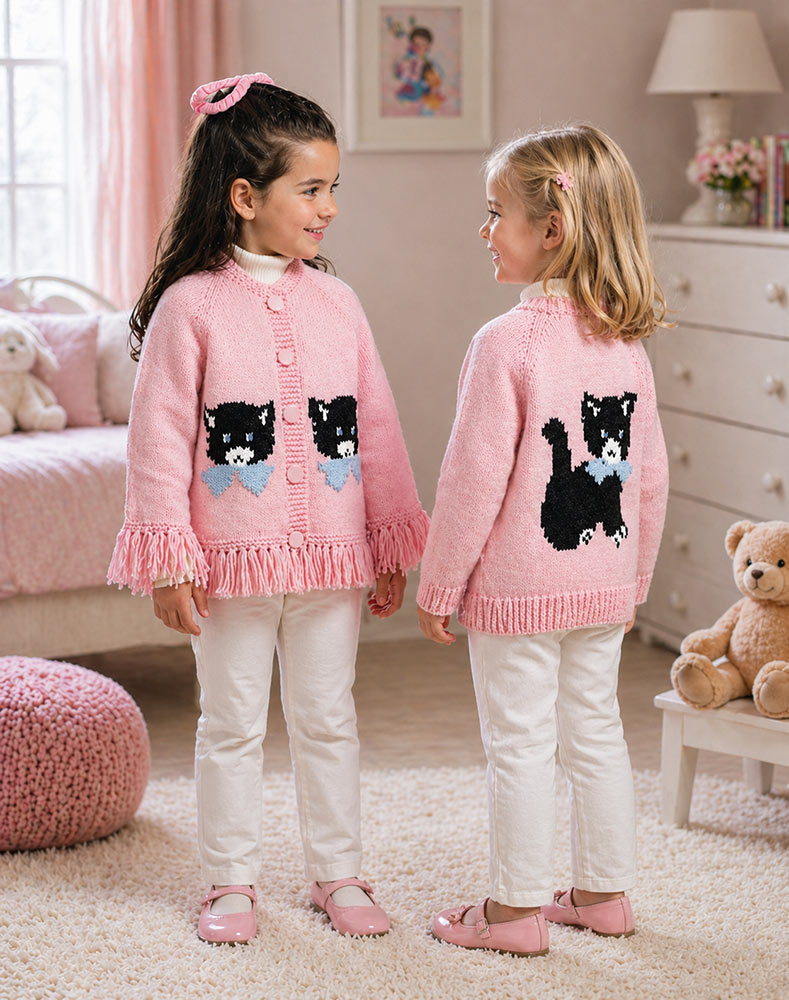 Kitten Cardigan Pattern – Mary Maxim