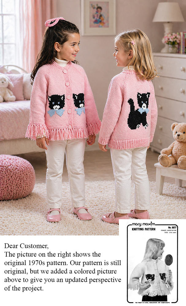 Patrón de chaqueta de gatito con flecos