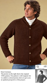 Patron de cardigan à col rond pour homme
