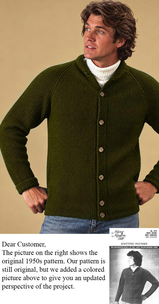 Patron de cardigan à col rond pour homme