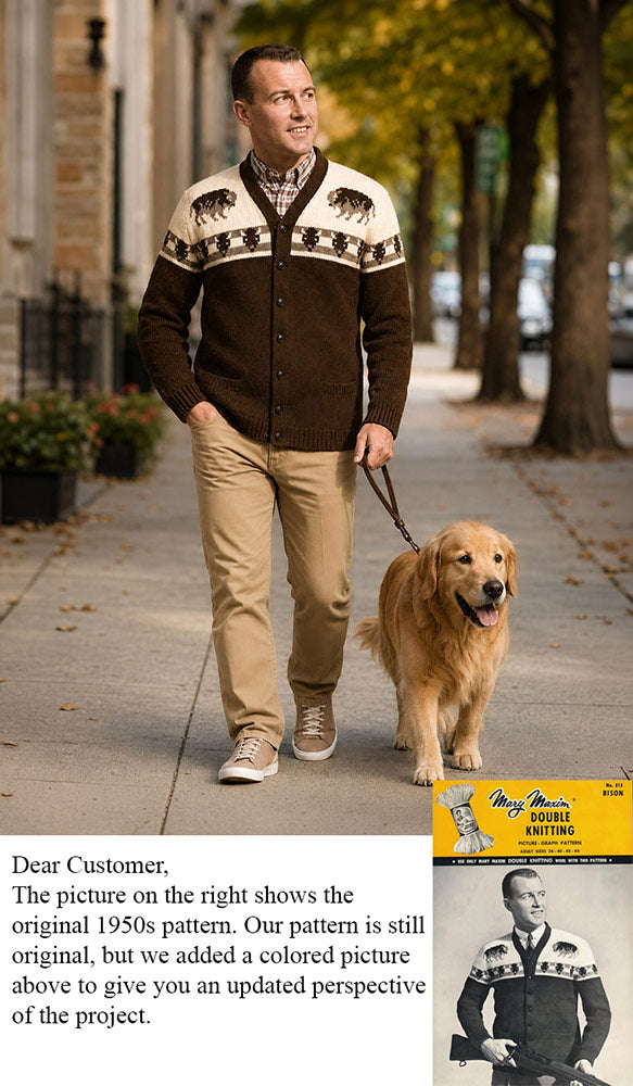 Men's Bison Cardigan Pattern – Mary Maxim