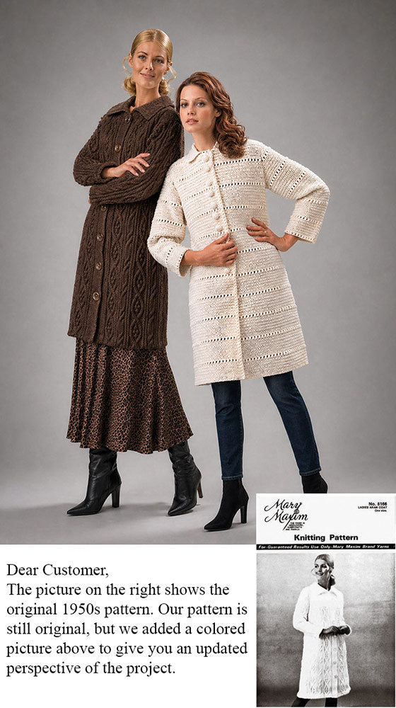 Patron de manteau Aran pour femme