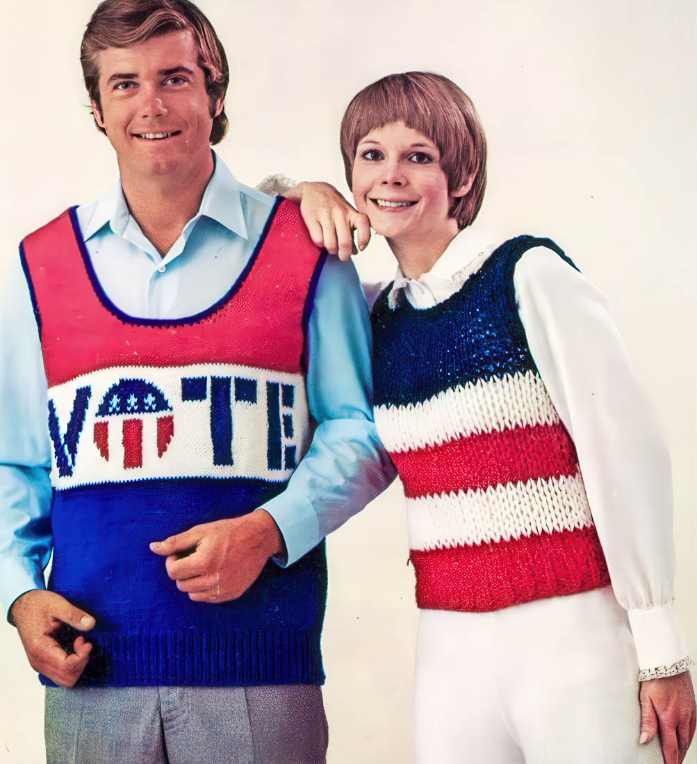 Vote Vest Pattern – Mary Maxim
