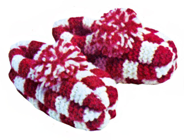Checkered Slippers Pattern – Mary Maxim - Main Image