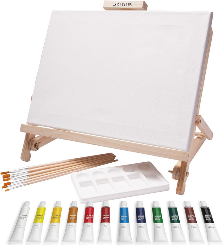 Desk Easel with Acrylic Paints Set