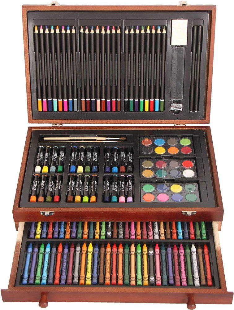 Deluxe Wooden Art Set Professional Art Kits With 2 Sketch Books, Crayons,  Oil Pastels, Colored Pencils, Acrylic Paints -  Denmark